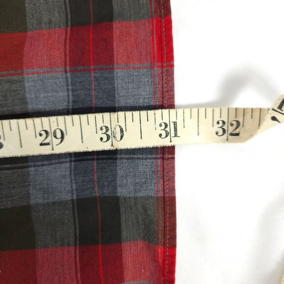 J. Crew Mens XL Red Gray Slim Fit Plaid Long Sleeve Button Down Button Up Shirt - Picture 9 of 9